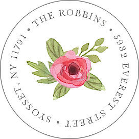 Garden Greetings Round Address Labels